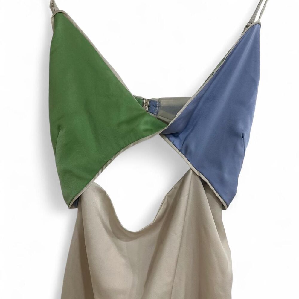 Vintage FORE Color Block Dress Size L Retro Colorblock - Picture 3 of 5